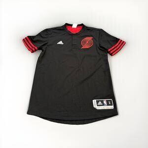 Adidas Pre-Game Shooting Mens Black NBA Portland Trail Blazers Shirt Size S